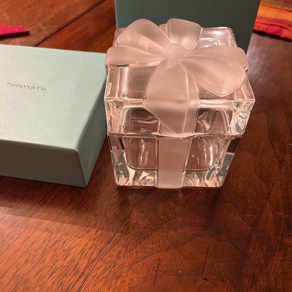 Tiffany & Co. Clear Glass Gift Box with Bow